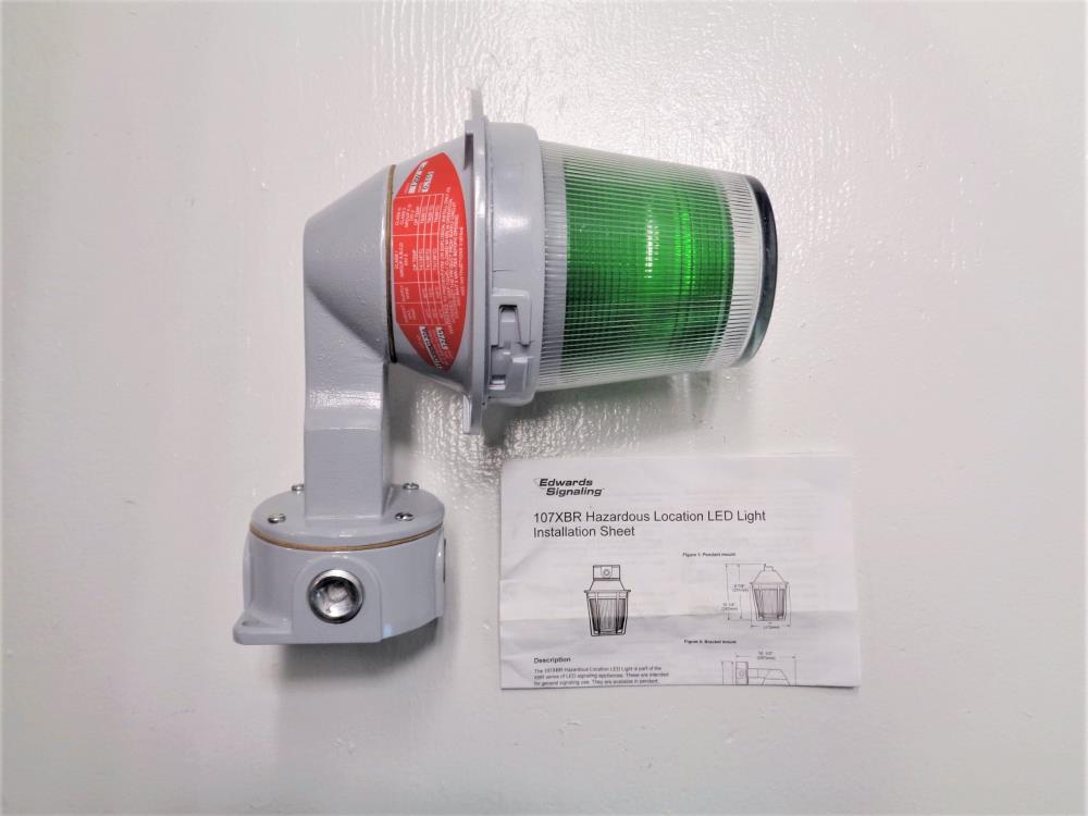 Edwards Signaling Adaptabeacon Hazardous Loc. Green LED Light 107XBRMG120A